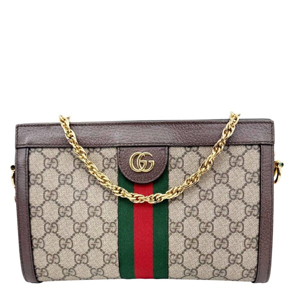 GUCCI  Ophidia Small Web GG Supreme Canvas Shoulder Bag Beige 503877 - Picture 1 of 14